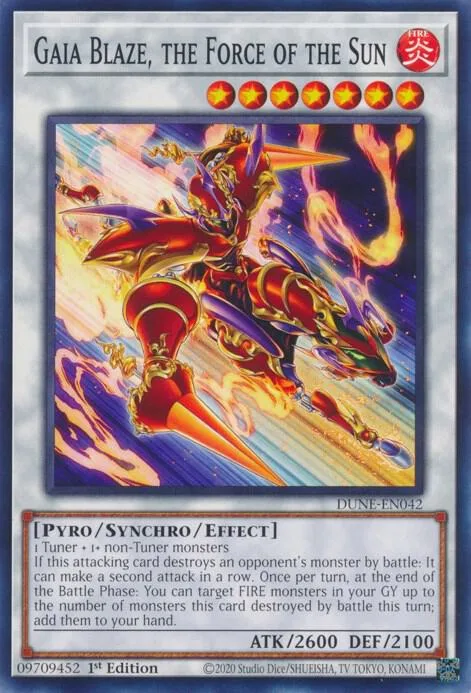 Gaia Blaze, the Force of the Sun DUNE-EN042 Yu-Gi-Oh card from Duelist Nexus