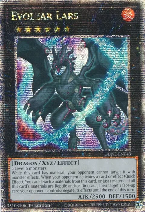 Evolzar Lars Quarter Century Secret Rare DUNE-EN043 Yu-Gi-Oh card from Duelist Nexus