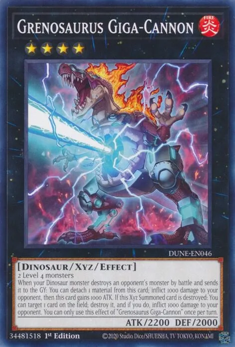 Grenosaurus Giga-Cannon DUNE-EN046 Yu-Gi-Oh card from Duelist Nexus