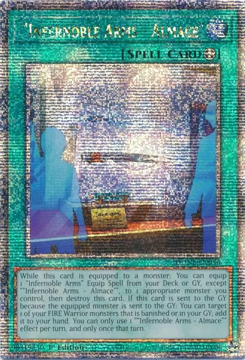 "Infernoble Arms - Almace" Quarter Century Secret Rare DUNE-EN056 Yu-Gi-Oh card from Duelist Nexus