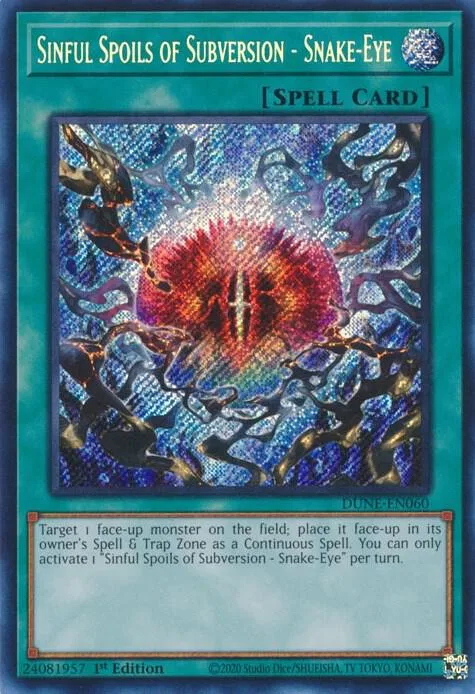 Sinful Spoils of Subversion - Snake-Eye DUNE-EN060 Yu-Gi-Oh card from Duelist Nexus