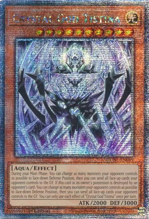 Crystal God Tistina Quarter Century Secret Rare DUNE-EN089 Yu-Gi-Oh card from Duelist Nexus