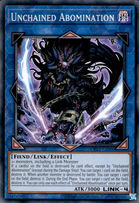 Unchained Abomination OP22-EN006 Yu-Gi-Oh card from OTS Tournament Pack 22