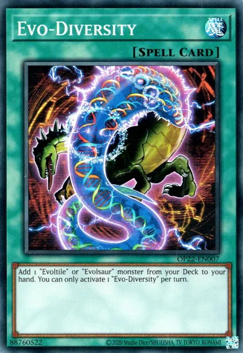 Evo-Diversity OP22-EN007 Yu-Gi-Oh card from OTS Tournament Pack 22
