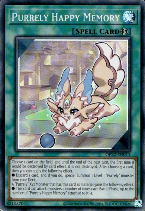 Purrely Happy Memory OP22-EN011 Yu-Gi-Oh card from OTS Tournament Pack 22