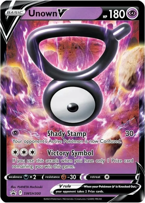 Unown V #SWSH300 Holofoil Pokémon card from Sword & Shield Promo Cards