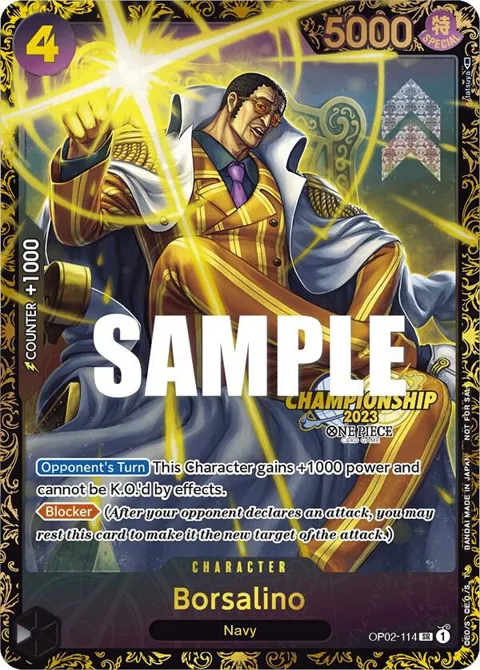 Borsalino Championship 2023 OP02-114 One Piece card from One Piece Promotion Cards