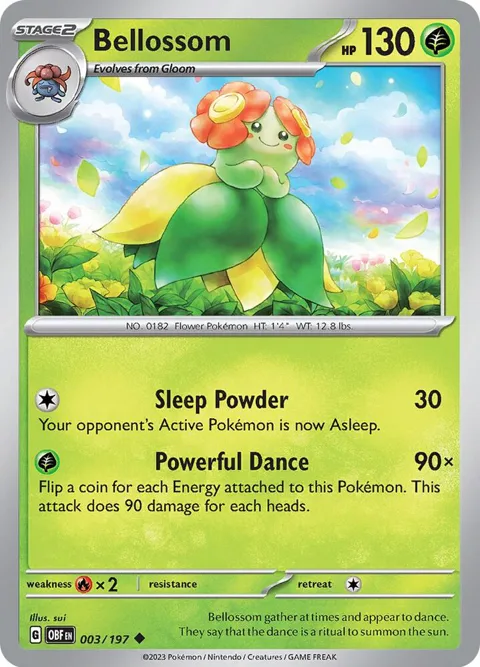 Bellossom #003/197 Pokémon card from Obsidian Flames