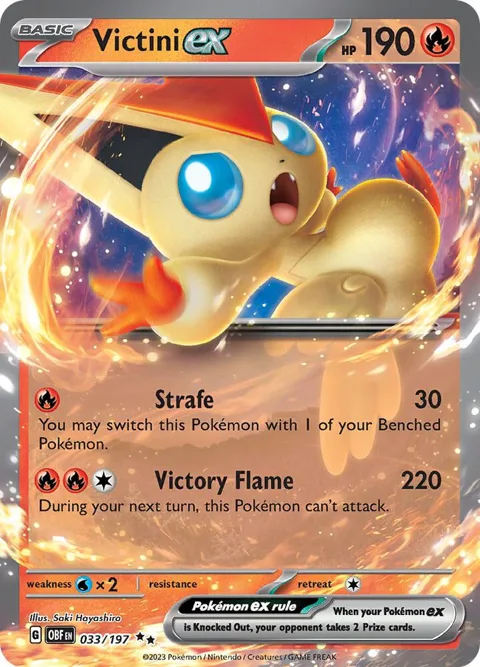 Victini ex #033/197 Holofoil Pokémon card from Obsidian Flames