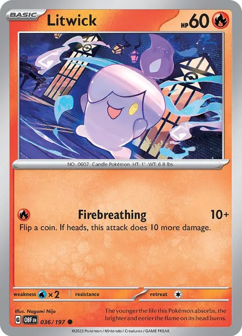 Litwick #036/197 Pokémon card from Obsidian Flames