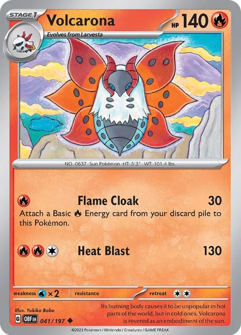 Volcarona #041/197 Pokémon card from Obsidian Flames