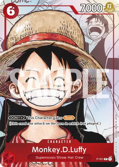 Monkey.D.Luffy Alt Art P-001 One Piece card from One Piece Promotion Cards