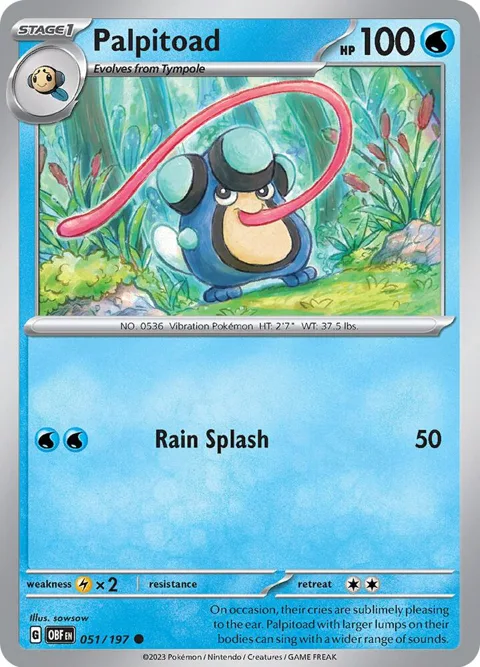 Palpitoad #051/197 Pokémon card from Obsidian Flames