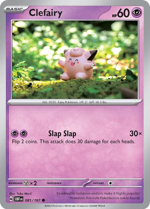 Clefairy #081/197 Reverse Holofoil Pokémon card from Obsidian Flames