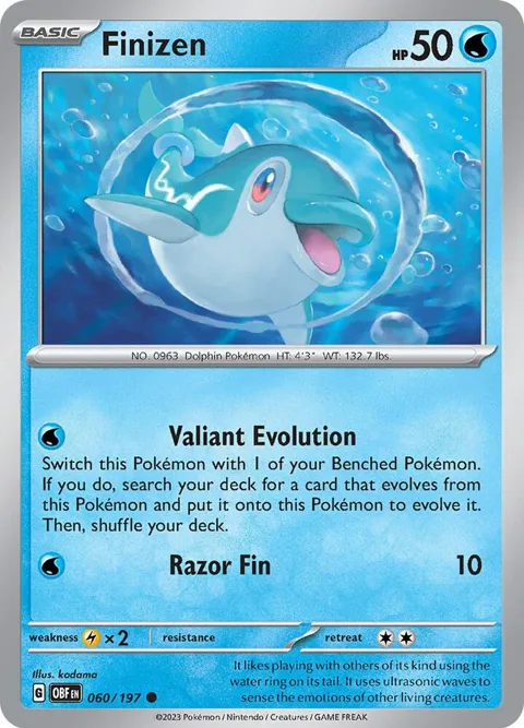 Finizen 60/197 #060/197 Reverse Holofoil Pokémon card from Obsidian Flames