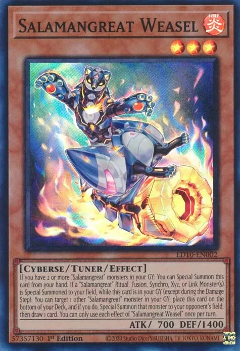 Salamangreat Weasel LD10-EN002 Yu-Gi-Oh card from Legendary Duelists: Soulburning Volcano