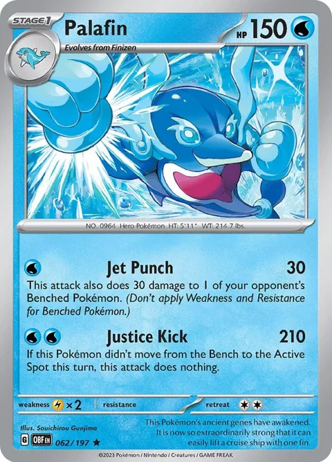 Palafin #062/197 Holofoil Pokémon card from Obsidian Flames