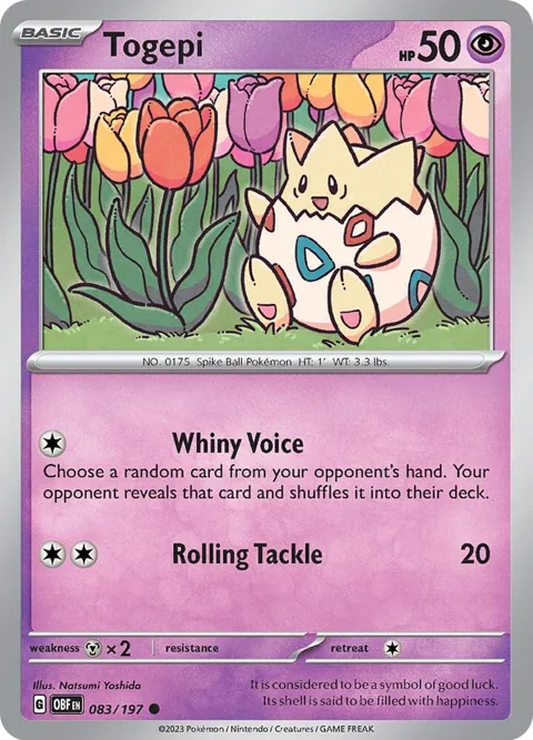 Togepi #083/197 Pokémon card from Obsidian Flames