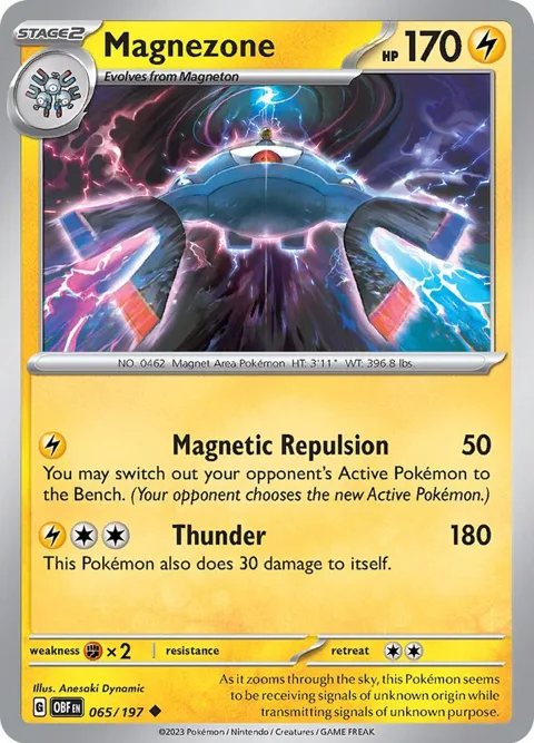 Magnezone #065/197 Pokémon card from Obsidian Flames
