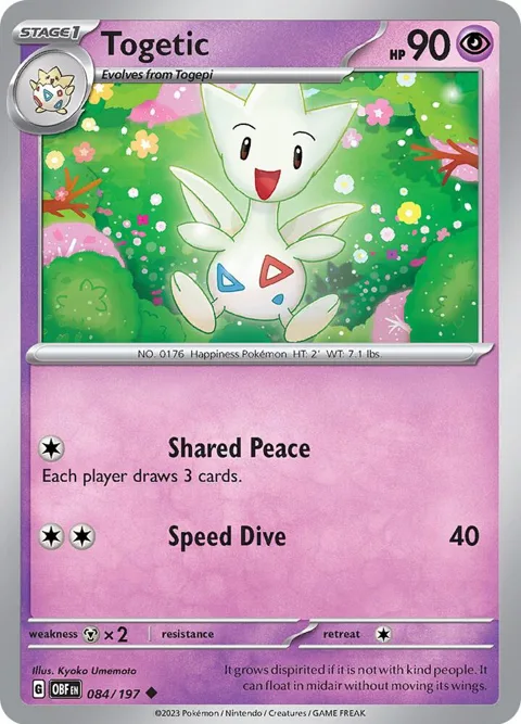 Togetic #084/197 Pokémon card from Obsidian Flames