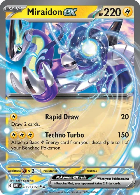 Miraidon ex #079/197 Holofoil Pokémon card from Obsidian Flames
