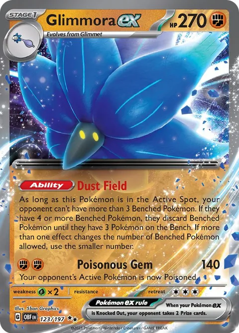 Glimmora ex #123/197 Holofoil Pokémon card from Obsidian Flames