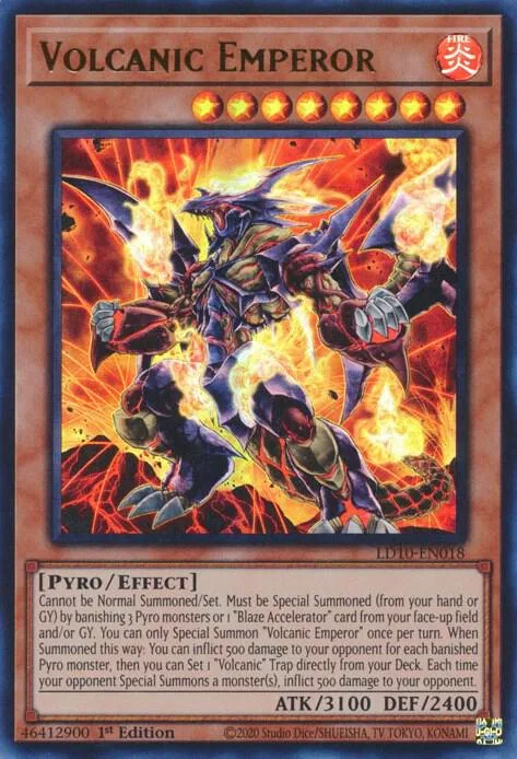 Volcanic Emperor LD10-EN018 Yu-Gi-Oh card from Legendary Duelists: Soulburning Volcano