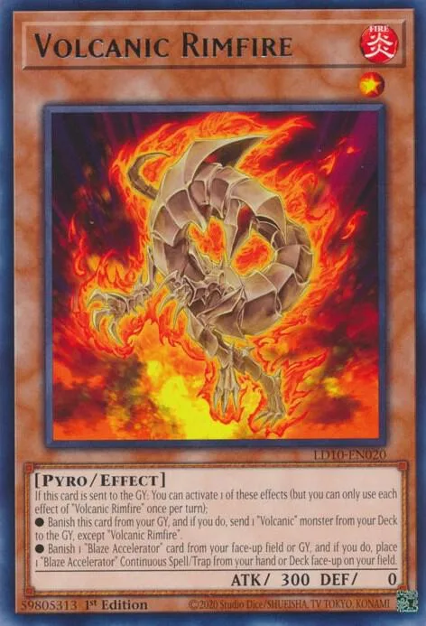 Volcanic Rimfire LD10-EN020 Yu-Gi-Oh card from Legendary Duelists: Soulburning Volcano