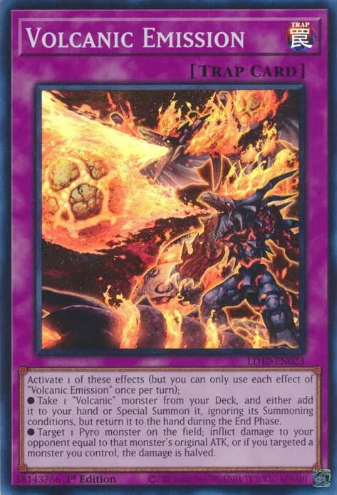 Volcanic Emission LD10-EN023 Yu-Gi-Oh card from Legendary Duelists: Soulburning Volcano