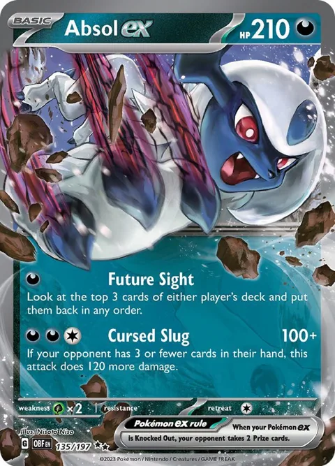 Absol ex #135/197 Holofoil Pokémon card from Obsidian Flames