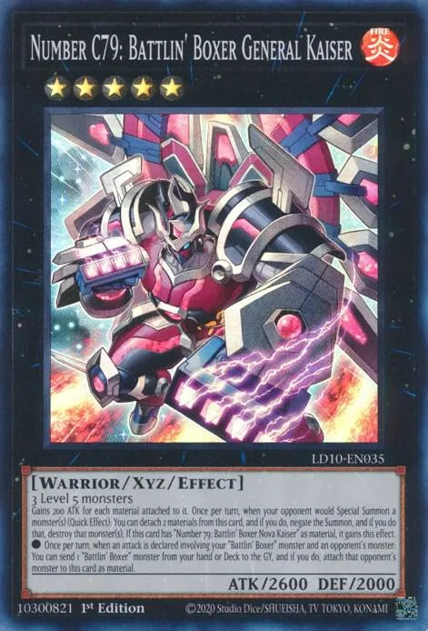 Number C79: Battlin' Boxer General Kaiser LD10-EN035 Yu-Gi-Oh card from Legendary Duelists: Soulburning Volcano