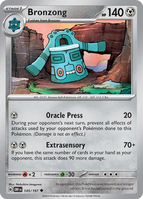 Bronzong #145/197 Pokémon card from Obsidian Flames