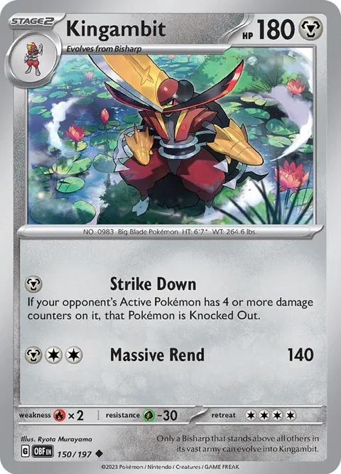 Kingambit #150/197 Pokémon card from Obsidian Flames