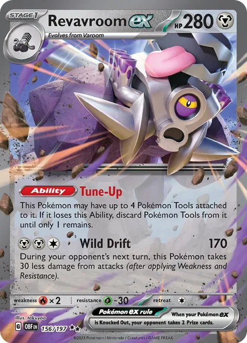 Revavroom ex #156/197 Holofoil Pokémon card from Obsidian Flames