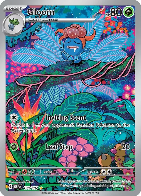 Gloom #198/197 Holofoil Pokémon card from Obsidian Flames