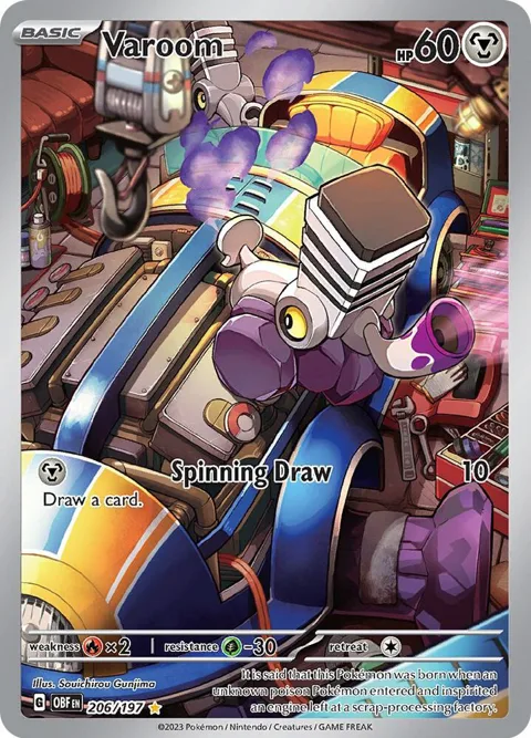 Varoom #206/197 Holofoil Pokémon card from Obsidian Flames