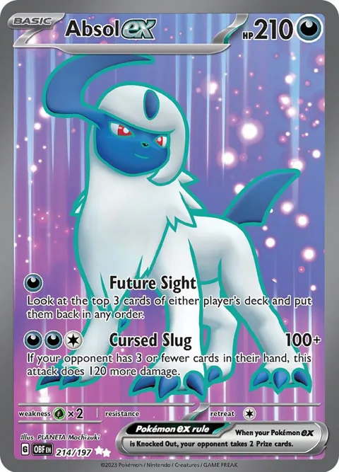 Absol ex #214/197 Holofoil Pokémon card from Obsidian Flames
