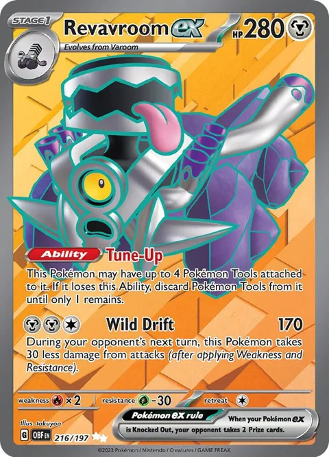 Revavroom ex #216/197 Holofoil Pokémon card from Obsidian Flames
