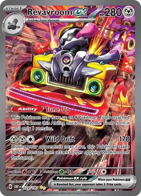Revavroom ex #224/197 Holofoil Pokémon card from Obsidian Flames