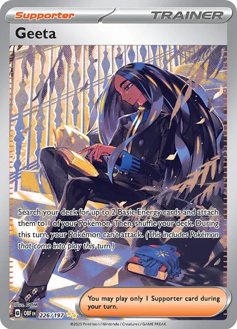 Geeta #226/197 Holofoil Pokémon card from Obsidian Flames