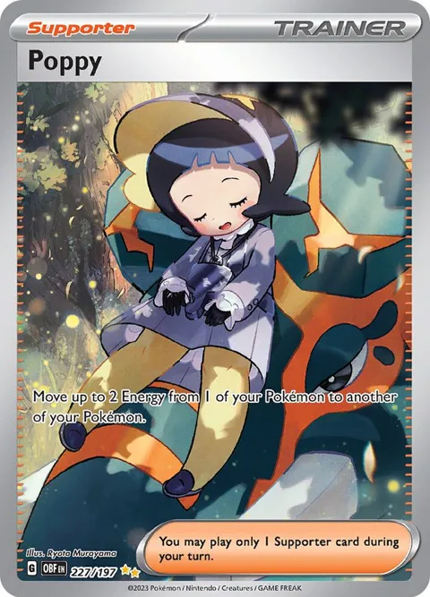 Poppy #227/197 Holofoil Pokémon card from Obsidian Flames