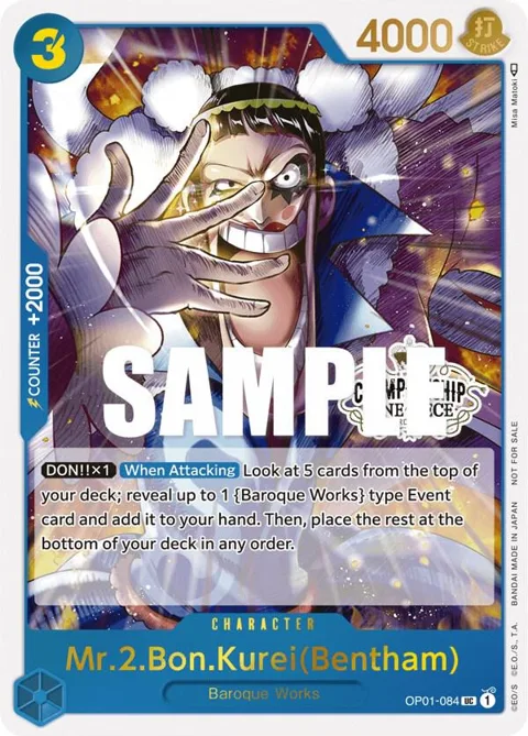 Mr.2.Bon.Kurei Bentham Store Championship Participation Pack Vol. 2 OP01-084 One Piece card from One Piece Promotion Cards