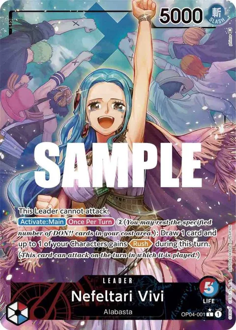 Nefeltari Vivi Alt Art OP04-001 One Piece card from Kingdoms of Intrigue