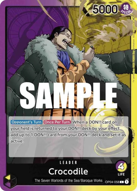 Crocodile OP04-058 One Piece card from Kingdoms of Intrigue