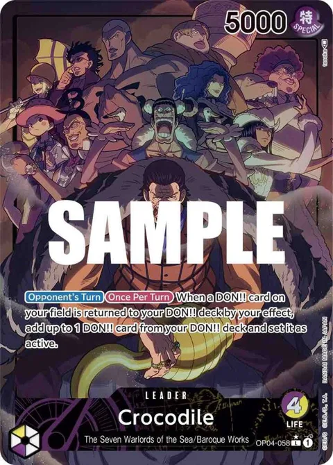 Crocodile Alt Art OP04-058 One Piece card from Kingdoms of Intrigue
