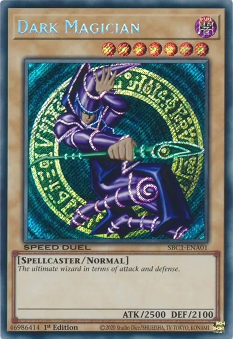 Dark Magician A Secret Rare SBC1-ENA01 Yu-Gi-Oh card from Speed Duel: Streets of Battle City