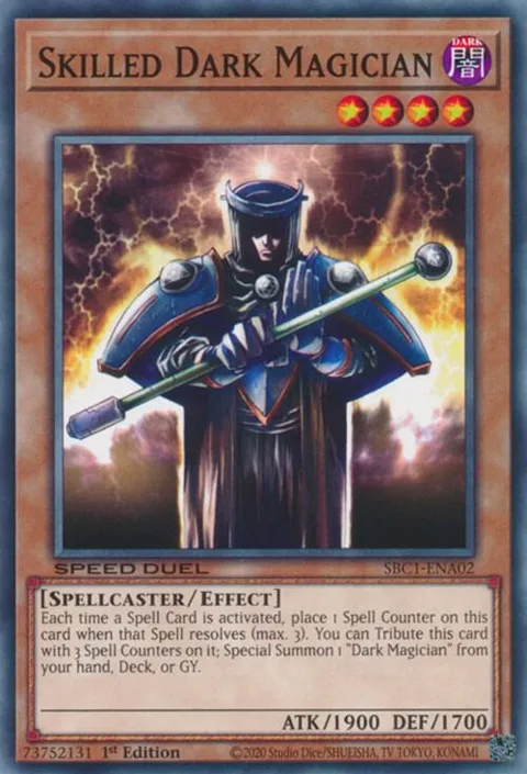 Skilled Dark Magician SBC1-ENA02 Yu-Gi-Oh card from Speed Duel: Streets of Battle City