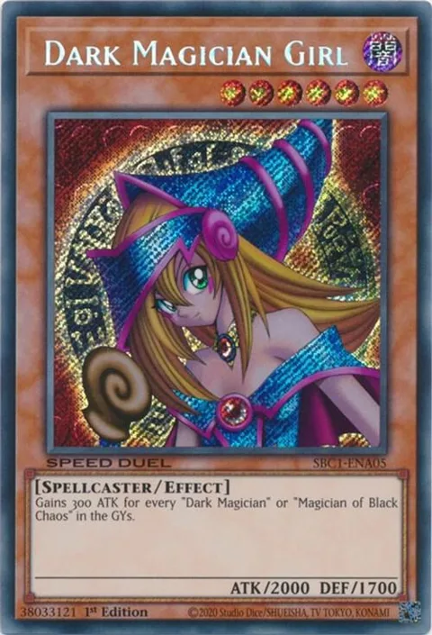 Dark Magician Girl Secret Rare SBC1-ENA05 Yu-Gi-Oh card from Speed Duel: Streets of Battle City
