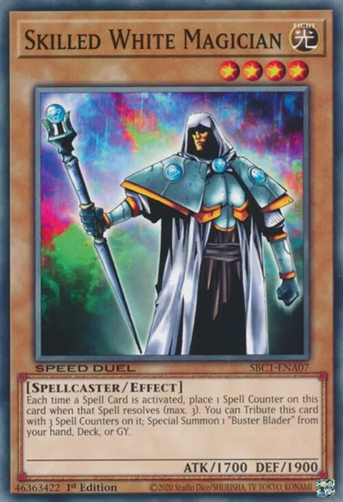 Skilled White Magician SBC1-ENA07 Yu-Gi-Oh card from Speed Duel: Streets of Battle City