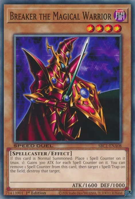 Breaker the Magical Warrior SBC1-ENA08 Yu-Gi-Oh card from Speed Duel: Streets of Battle City